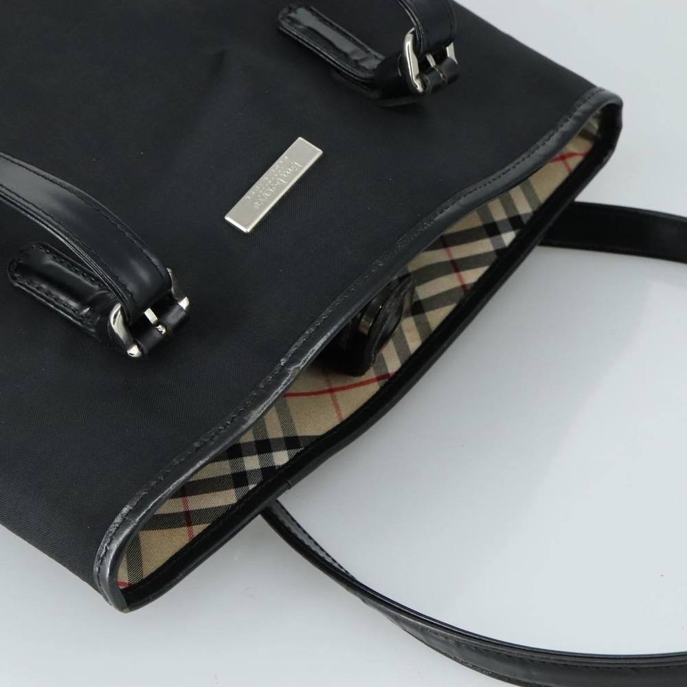 Burberrys Blue Label Tote Bag Nylon Black Auth bs21183 - Picture 6 of 16